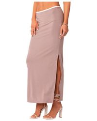 Edikted - Maxi Skirt With Slit & Contrast Binding At The Waist - Lyst