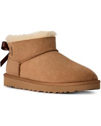 UGG - Ultra Mini Bailey Bow Round Toe Booties - Lyst