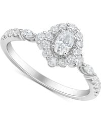 Macy's - Diamond Ova Halo Engagement Ring (3/4 Ct. T.w. - Lyst