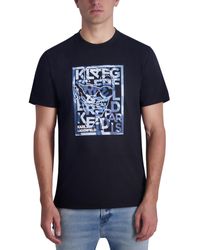 Karl Lagerfeld - Slim Fit Short-sleeve Box Sketch Logo Graphic T-shirt - Lyst