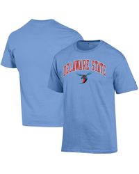 Men's Champion Light Blue Spelman College Jaguars Arch Over Logo T-Shirt