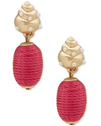 Lonna & Lilly - Gold-tone Pave Shell & Thread-wrapped Charm Drop Earrings - Lyst
