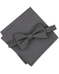 Alfani - Solid Texture Pocket Square And Bowtie - Lyst