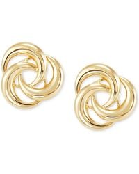 Macy's - Love Knot Stud Earrings In 10k Gold - Lyst