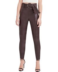 BCBGeneration Belted Faux-leather Leggings - Brown