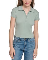 Calvin Klein - Ribbed Short-sleeve Polo Shirt - Lyst