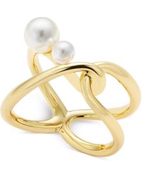 INC International Concepts - Gold-tone Imitation Pearl Openwork Statement Ring - Lyst