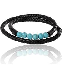 Lucky Brand - Leather & Turquoise Beaded Bracelet - Lyst