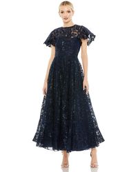 Mac Duggal - Embroidered High Neck Cap Sleeve A Line Gown - Lyst