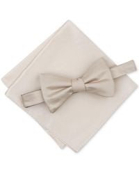Alfani - Solid Texture Pocket Square And Bowtie - Lyst