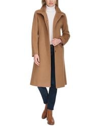 Cole Haan - Stand-collar Single-breasted Wool Blend Coat - Lyst
