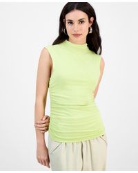 INC International Concepts - Petite High-neck Side-ruched Top - Lyst