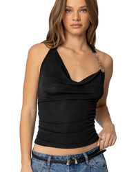 Edikted - Rhia Cowl Neck Halter Top - Lyst