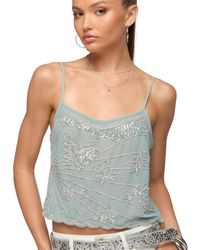 Edikted - Bead And Sequin Chiffon Tank Top - Lyst