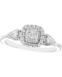 Macy's - Diamond 3-stone Halo Ring (1/4 Ct. T.w. - Lyst