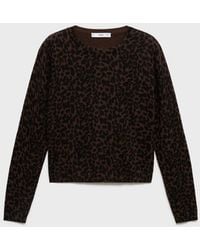 Mango - Ribbed Leopard-print Sweater - Lyst
