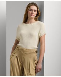 Lauren by Ralph Lauren - Petite Rib-knit Crewneck Sweater - Lyst