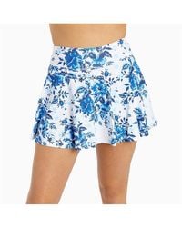 Calypsa - Plus Size Flowy Swim Skirt With Attached Shorts - Lyst