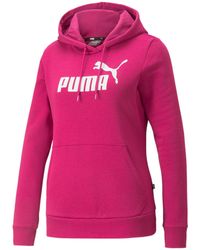 PUMA Logo Fleece Sweatshirt Hoodie - Pink