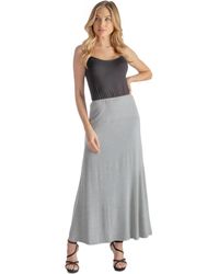 24seven Comfort Apparel - Petite Elastic Waist Solid Color Maxi Skirt - Lyst