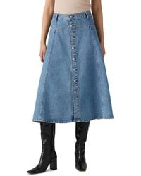 Levi's - Yoked Western Midi A-line Denim Skirt - Lyst