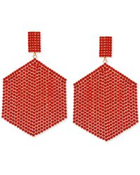 Guess - Mixed Stone Hexagon Chandelier Earrings - Lyst