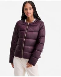 Cece - Short Quilted Puffer Collarless Jacket - Lyst