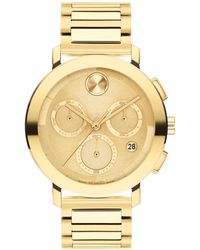 Movado - Swiss Chronograph Bold Evolution 2.0 Gold Ion Plated Steel Bracelet Watch 42mm - Lyst