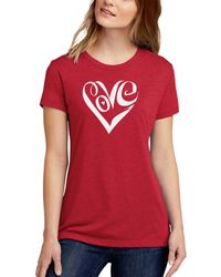 LA Pop Art - Premium Blend Word Art Script Love Heart T-shirt - Lyst