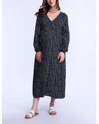 Motherhood Maternity - Maternity Long Sleeve Button Front Midi Dress - Lyst
