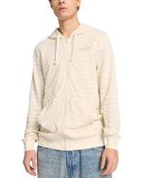 PUMA - Ess Elevated Regular-fit Textured Stripe Full-zip Hoodie - Lyst