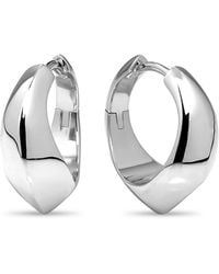 DEVATA - Beveled Curve Hoop Earrings - Lyst