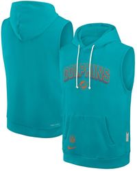 Nike - Miami Dolphins Sideline Performance Sleeveless Pullover Hoodie - Lyst