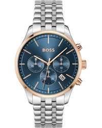 BOSS - Boss Chronograph Avery Stainless Steel Bracelet Watch 42mm - Lyst