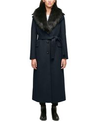 ralph lauren faux fur collar walker coat