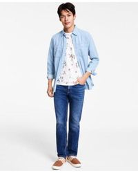Sun & Stone - Sun Stone Denver Slim Fit Jeans Floral Print T Shirt Payton Long Sleeve Denim Shirt Created For Macys - Lyst