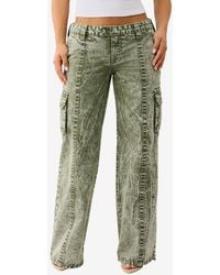 True Religion - Nathalie Relaxed Big T Cargo Jeans - Lyst