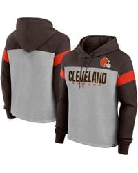 Fanatics - Heather Gray/brown Cleveland Browns Bold Play Call Pullover Hoodie - Lyst
