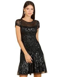 Lara - Cap Sleeve Sequin Short Dress - Lyst