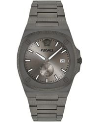 Versace - Swiss Tolomeo Gunmetal Ion Plated Bracelet Watch 40mm - Lyst