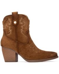 Xti - Italian Western Suede Booties Refresh Collection By - Lyst