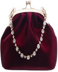 Nina - Vintage Style Crystal Handle Frame Clutch - Lyst