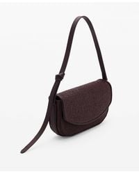 Mango - Flap Raffia Shoulder Bag - Lyst
