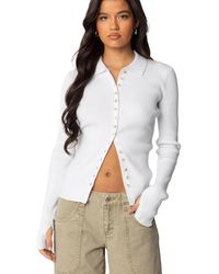 Edikted - Mirielle Ribbed Knit Cardigan - Lyst