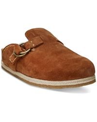 Polo Ralph Lauren - Turbach Shearling-lined Suede Slip-on Clogs - Lyst