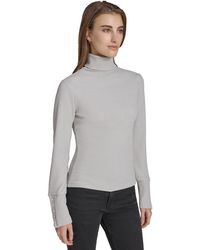 Marc New York - Andrew Marc Sport Metallic Ribbed Turtleneck Top - Lyst