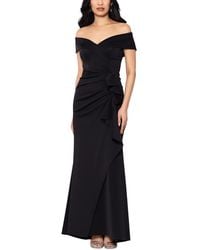 Xscape - Off The Shoulder Ruffle Scuba Gown - Lyst
