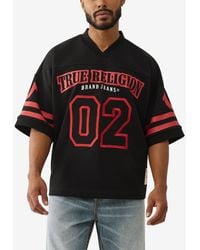 TRUE RELIGION - V-neck Football Knit Jersey T-shirt - Lyst