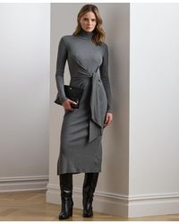 Ralph Lauren - Tie-front Turtleneck Dress - Lyst