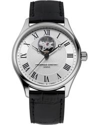 Frederique Constant - Swiss Automatic Classics Heart Beat Leather Strap Watch 40mm - Lyst